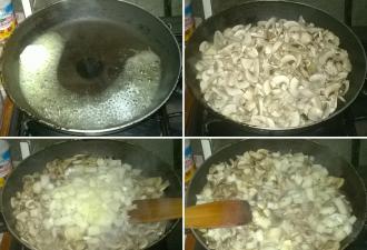 How to cook julienne with mushrooms and chicken at home